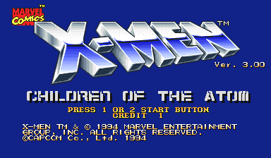 X-Men: Children of the Atom (Euro 950105) Title Screen